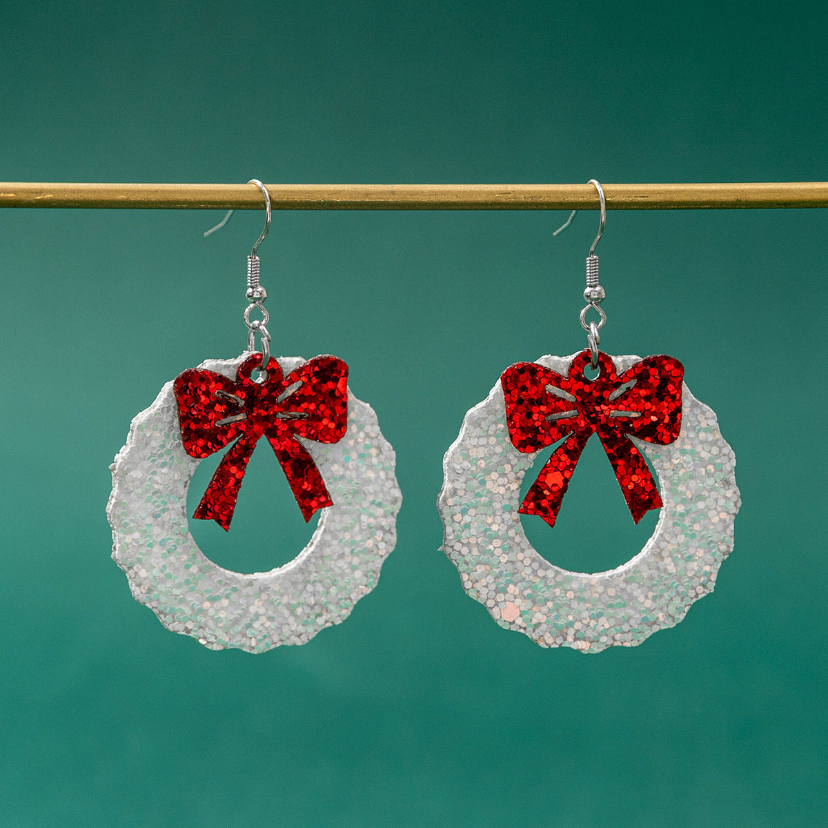 Wholesale Garland Bow Leather PU Earrings